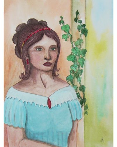 Frau in Blau