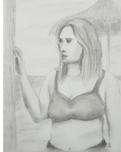 Woman on the beach.
